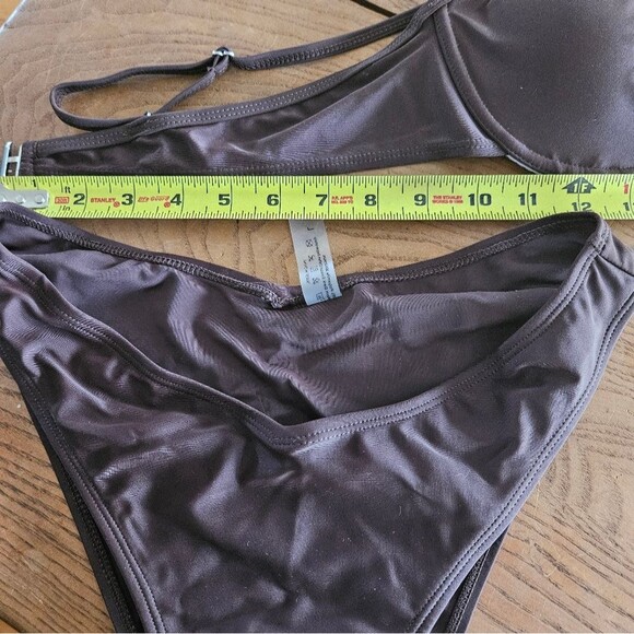 NEW SHEIN Brown Bikini Set Women’s Large | Stylish Swimwear Crop Top & Bottom - Picture 3 of 5